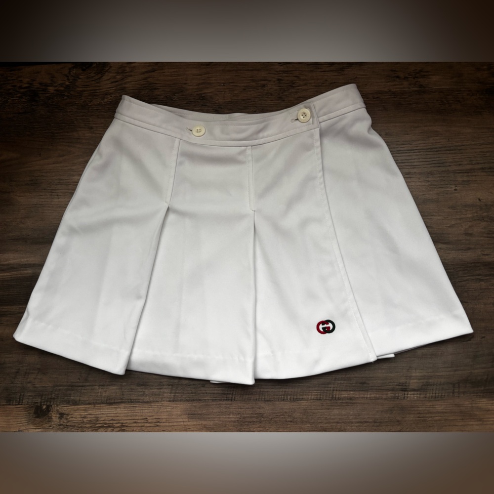 Gucci White Fabric skirt with Logo Detail